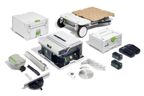 Festool  akumuliatorinis stalinis diskinis pjūklas CSC SYS 50 EBI-Set