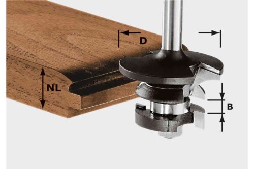 Festool kontraprofilių freza pleištui HW S8 D43/21 A/KL
